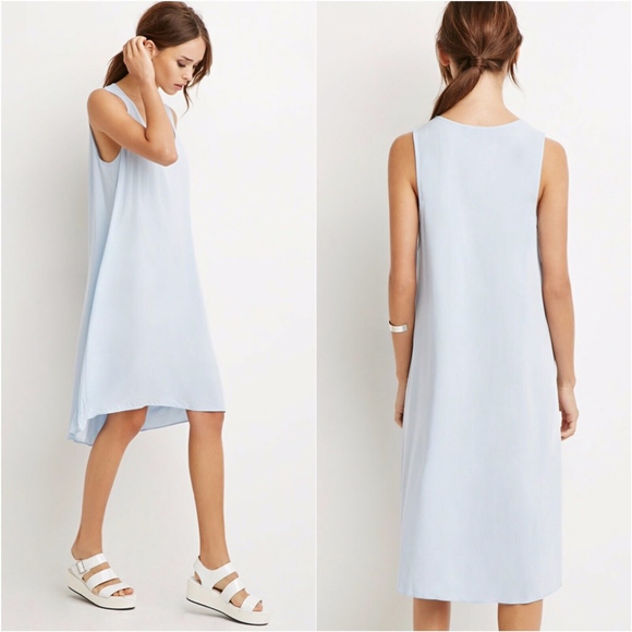 Forever 21 Dresses & Skirts - Forever 21 Light Blue Sleeveless Midi Shift Dress